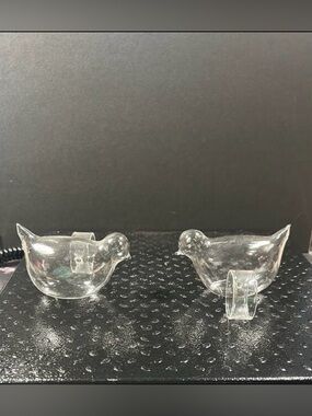 Dainty Glass Bird Napkin Rings - set of 2